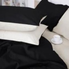 Наволочка Satin Premium 0001+0055 Classic 40x60 см молочный/черный MirSon