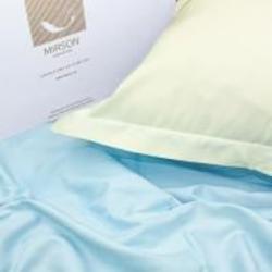Наволочка сатин Lunet Duet 40x40 см молочный/голубой MirSon Наволочка сатин Lunet Duet 40x40 см молочный/голубой MirSon