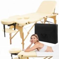 Массажный стол 4fizjo складной Massage Table+ Wood W60 Beige (P-5907739318367)