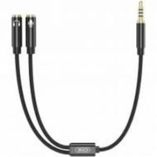 Кабель Xo 3.5mm*3.5mm NB-R197 2-in-1 0,2 м black