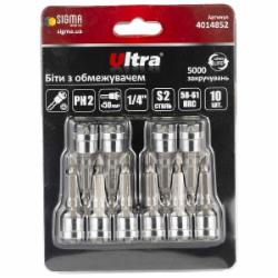 Бита с ограничителем Ultra PH2×50мм 1/4 10 шт. 4014852