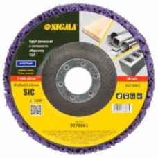 Круг зачистной Sigma из нетканого абразива (коралл) Т27 Ø125×22.23мм фиолетовый жесткий 9176661