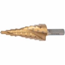 Сверло по металлу Sigma ступенчатое HSS-TIN титановое со спиральной канавкой Ø4-12 мм 1 шт. 1183041