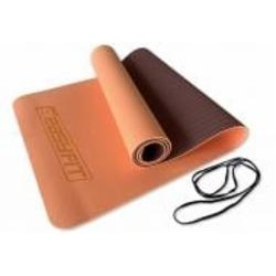 Коврик для йоги и фитнеса EasyFit TPE+TC 6 мм двухслойный персиково-коричневый EF-1924-PHBN
