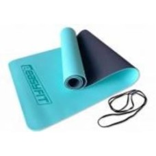 Коврик для йоги и фитнеса EasyFit TPE+TC 6 мм двухслойный мятный-черный EF-1924-MTB