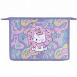Папка на молнии A4+ Rainbow Catcorn K24-428-1 KITE
