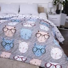 Одеяло антиаллергенное всесезонное №2837 Сolor Fun Line (чехол бязь 100%) Whales EcoSilk 172x205 см MirSon с принтом
