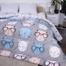 Одеяло антиаллергенное зима №4091 Сolor Fun Line Eco-Soft (чехол бязь 100%) Whales 220x240 см MirSon с принтом