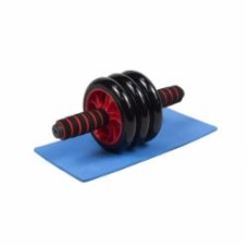 Ролик для пресса EasyFit 3 колеса с ковриком красный