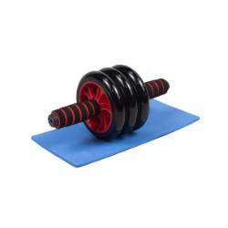 Ролик для пресса EasyFit 3 колеса с ковриком красный