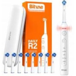Электрическая зубная щетка Bitvae R2 Rotating с футляром и 8 насадками White