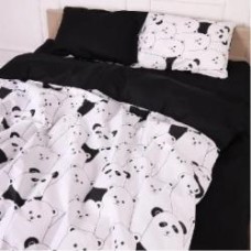 Комплект постельного белья Бязь 17-4849 White bear 110х140 см черный с белым MirSon