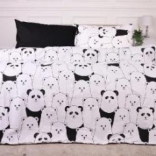 Комплект постельного белья Ranforce Elite 17-4849 White bear 110х140 см черный с белым MirSon