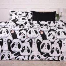 Комплект постельного белья Ranforce Elite 17-4850 Panda 110х140 см черный с белым MirSon