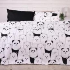 Комплект постельного белья Ranforce Elite 17-4849 White bear 2x143x210 см черный с белым MirSon