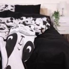 Простынь Бязь 17-4850 Panda 220x240 см черный с белым MirSon
