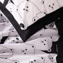 Наволочка Бязь 17-4849 White bear 40x60 см черный с белым MirSon