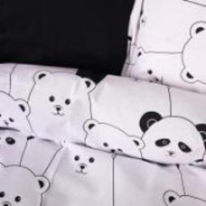 Пододеяльник Ranforce Elite 17-4849 White bear 160x220 см черный с белым MirSon