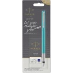 Ручка перьевая Parker Vector Blue-Green FP M+ Картриджи Parker Quink 5 шт. синий (102261)
