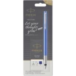 Ручка перьевая Parker VECTOR Blue FP M+ Картриджи Parker Quink /5шт. Син. блистер 05 716b
