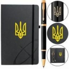 Ручка капиллярная Parker IM UKRAINE Black GT RB Трезубец (ручка-роллер + блокнот Parker)