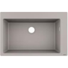 Мойка для кухни Hansgrohe S51 гранитная прямоугольная без крыла 770х510х190 мм накладная S510-F660 серый камень