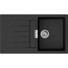 Мойка для кухни Hansgrohe S52 гранитная прямоугольная с крылом 840х480х190 мм врезная S520-F345 черный графит