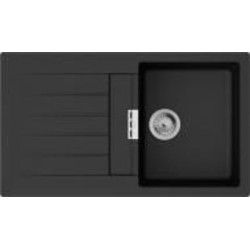 Мойка для кухни Hansgrohe S52 гранитная прямоугольная с крылом 840х480х190 мм врезная S520-F345 черный графит