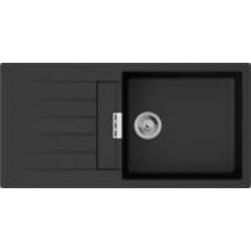 Мойка для кухни Hansgrohe S52 гранитная прямоугольная с крылом 980х480х190 мм накладная S520-F480 черный графит