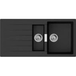 Мойка для кухни Hansgrohe S52 гранитная прямоугольная с крылом 980х480х190 мм накладная S520-F530 черный графит