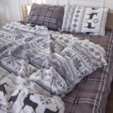 Комплект постельного белья Бязь 17-0654 Reindeer 2x143x210 см серый MirSon