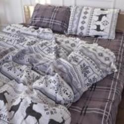 Комплект постельного белья Бязь 17-0654 Reindeer 2x143x210 см серый MirSon