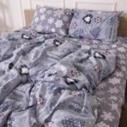 Комплект постельного белья Бязь 17-0655 Snowflake 2x143x210 см серый MirSon