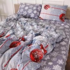 Комплект постельного белья Бязь 17-0657 Mistletoe 110х140 см серый с красным MirSon