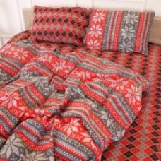 Комплект постельного белья Бязь 17-0658 Jingle 110х140 см красный с серым MirSon