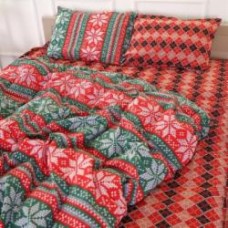 Комплект постельного белья Бязь 17-0659 Christmas 110х140 см красный с зеленым MirSon