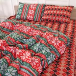 Комплект постельного белья Бязь 17-0659 Christmas 110х140 см красный с зеленым MirSon