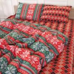 Комплект постельного белья Бязь 17-0659 Christmas 143х210 см красный с зеленым MirSon