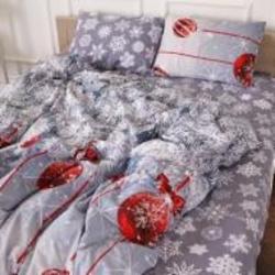 Пододеяльник Бязь 17-0657 Mistletoe 110x140 см серый с красным MirSon