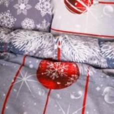 Пододеяльник Ranforce Elite 17-0657 Mistletoe 160x220 см серый с красным MirSon