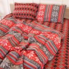 Пододеяльник Бязь 17-0658 Jingle 160x220 см серый с красным MirSon