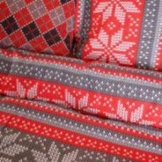 Пододеяльник Ranforce Elite 17-0658 Jingle 200x220 см серый с красным MirSon