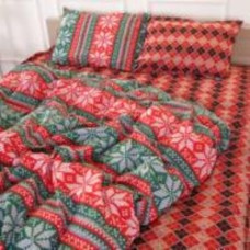 Пододеяльник Бязь 17-0659 Christmas 143x210 см красныйзеленый MirSon