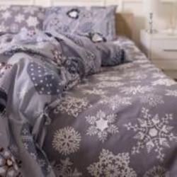 Простынь Бязь 17-0655 Snowflake 150x220 см серый MirSon