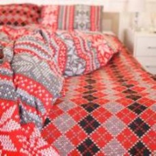 Простынь Бязь 17-0658 Jingle 150x220 см красный MirSon