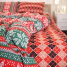 Простынь Бязь 17-0659 Christmas 180x220 см красный MirSon
