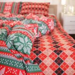 Простынь Бязь 17-0659 Christmas 180x220 см красный MirSon