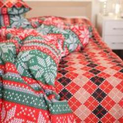 Простынь Ranforce Elite 17-0659 Christmas 200x220 см красный MirSon