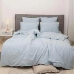 Комплект постельного белья Вареный хлопок 40-0018 Northern Tale 160x220 см голубой MirSon