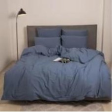 Комплект постельного белья Вареный хлопок 40-0026 Starry Dreams 160х220 см синий MirSon